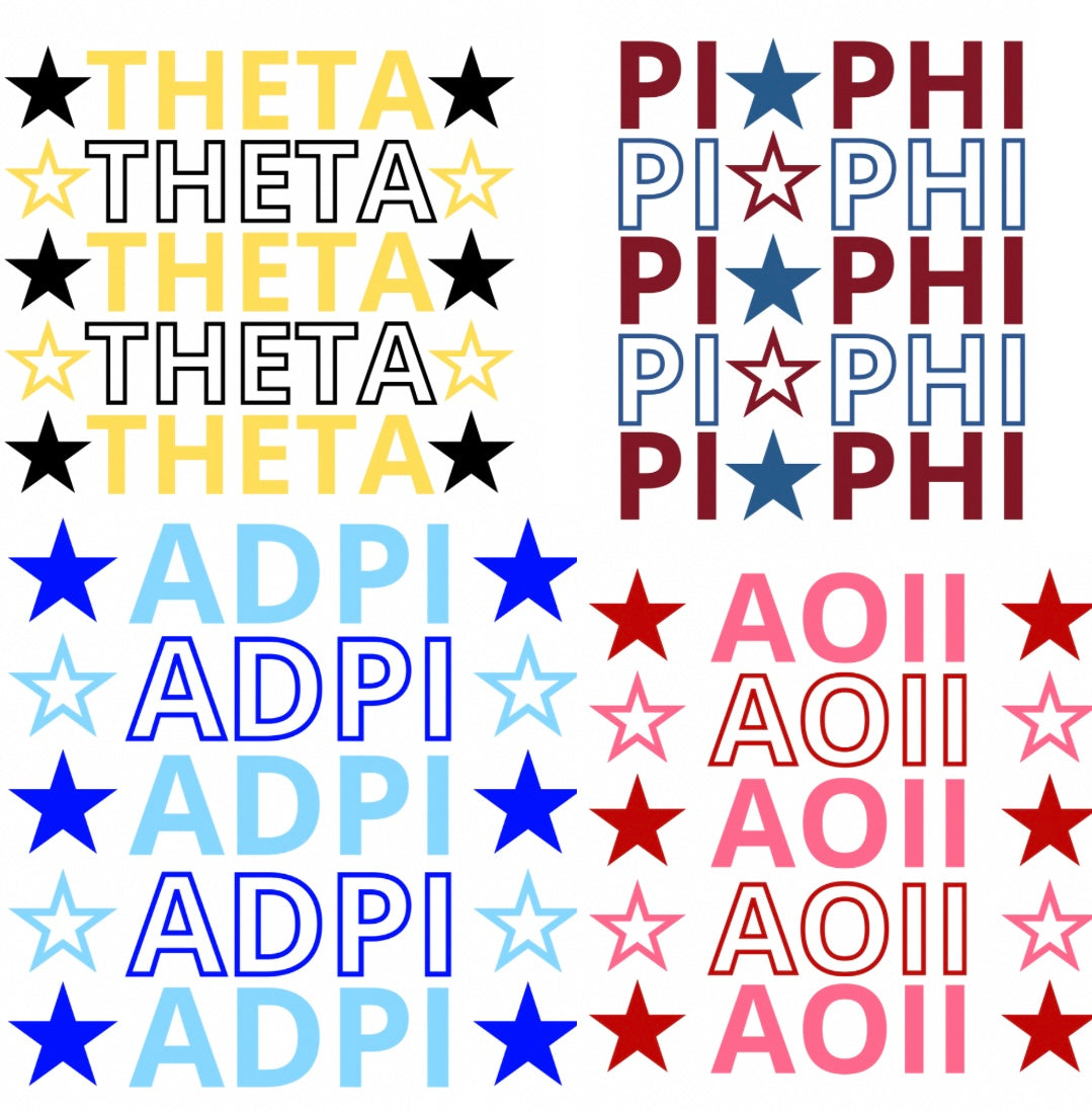 Sorority Star Acrylic Tray or Coasters