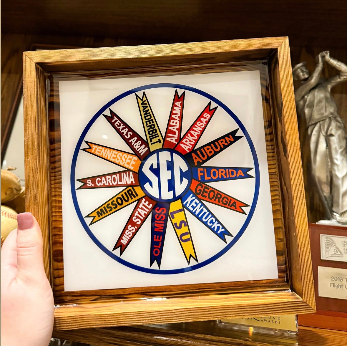 Retro SEC Wood Acrylic Tray