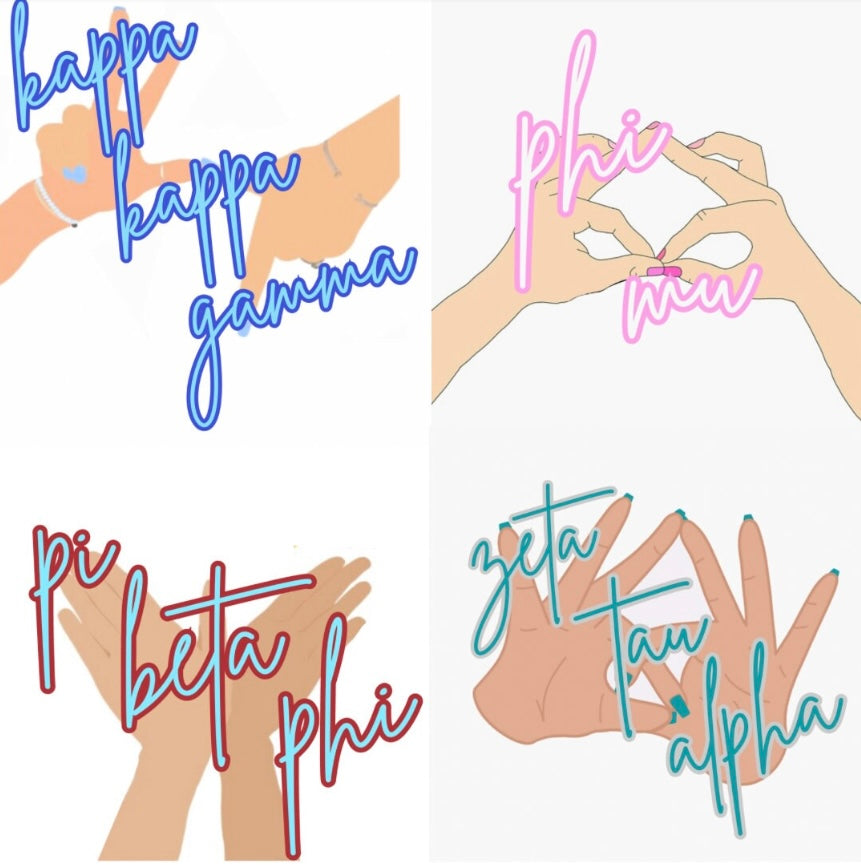 Sorority Handsign Acrylic Tray