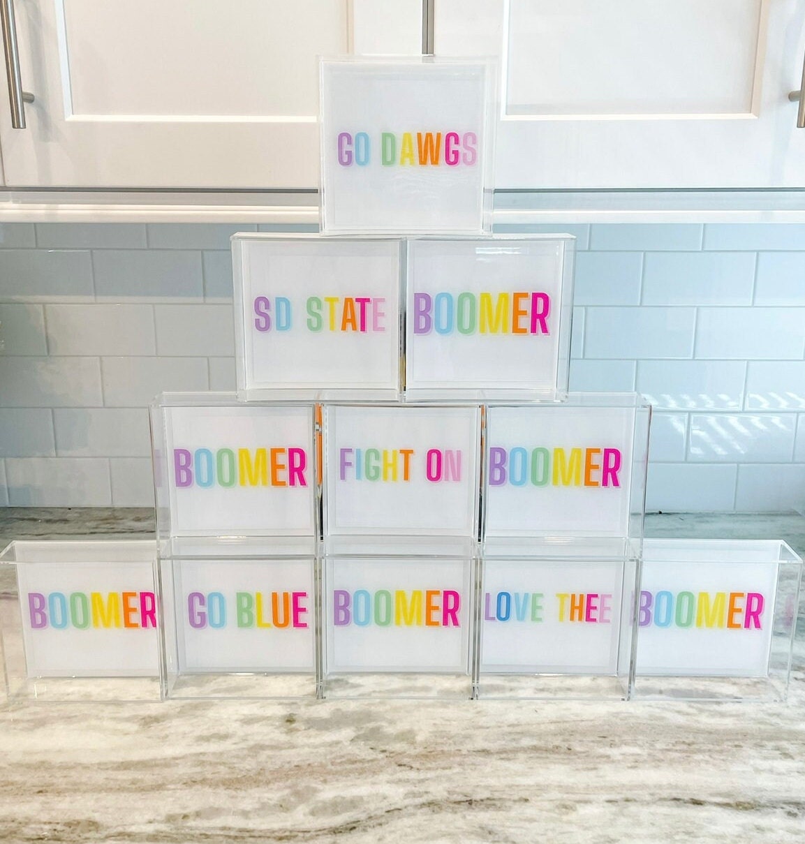 Rainbow college acrylic tray