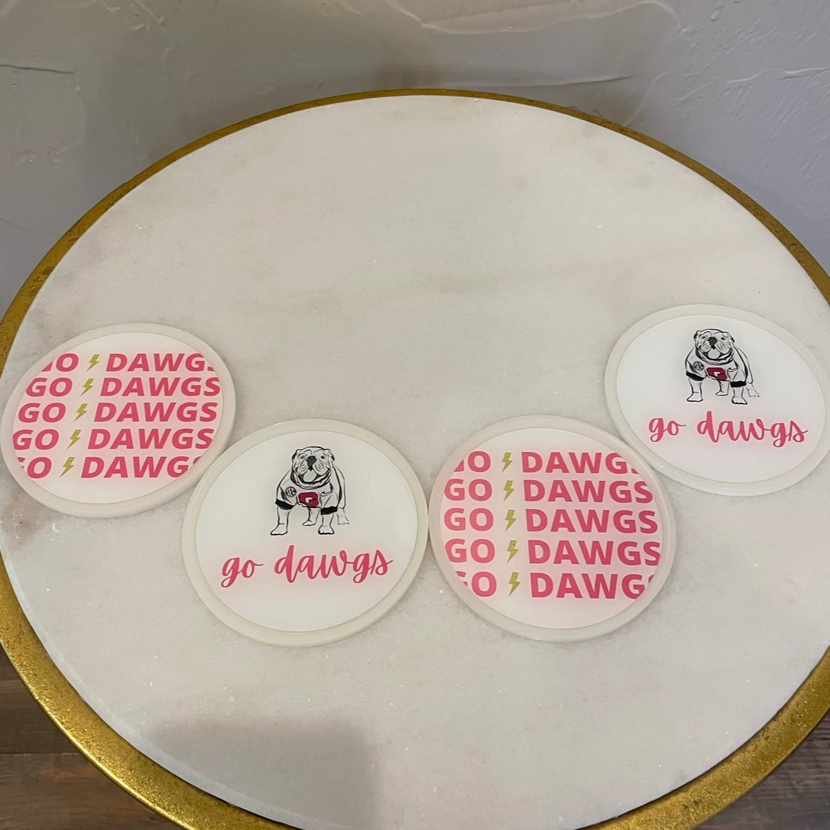 Set of 4 UGA Pink Coasters