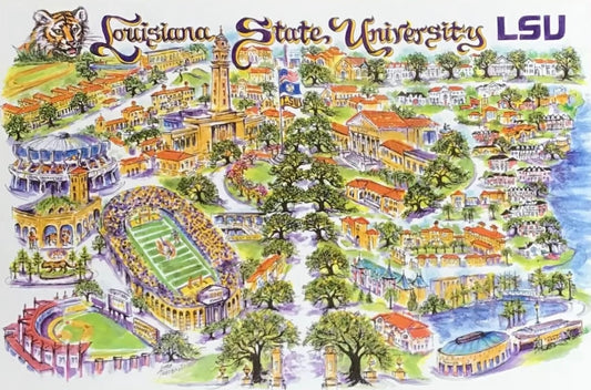 LSU Campus Map Acrylic Tray