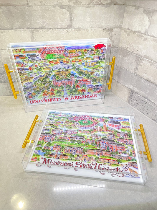 Mississippi State Campus Map Acrylic Tray