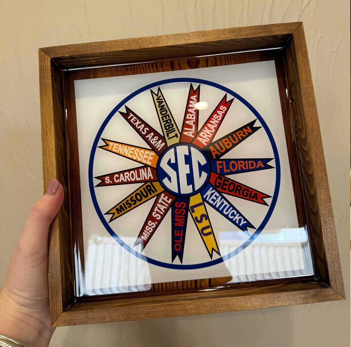 Retro SEC Wood Acrylic Tray